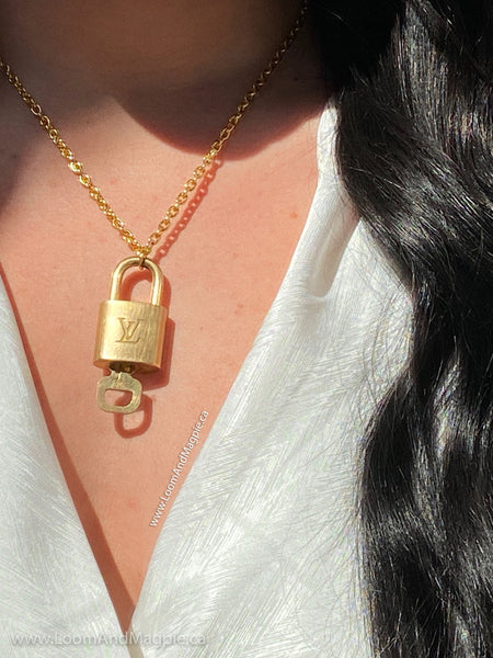 Upcycled LV Lock Necklace - ShopperBoard