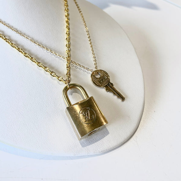 Louis Vuitton Repurposed Vintage Lock & Key Necklace