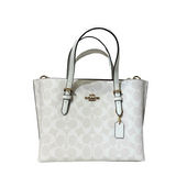 Small White Signature Tote Bag