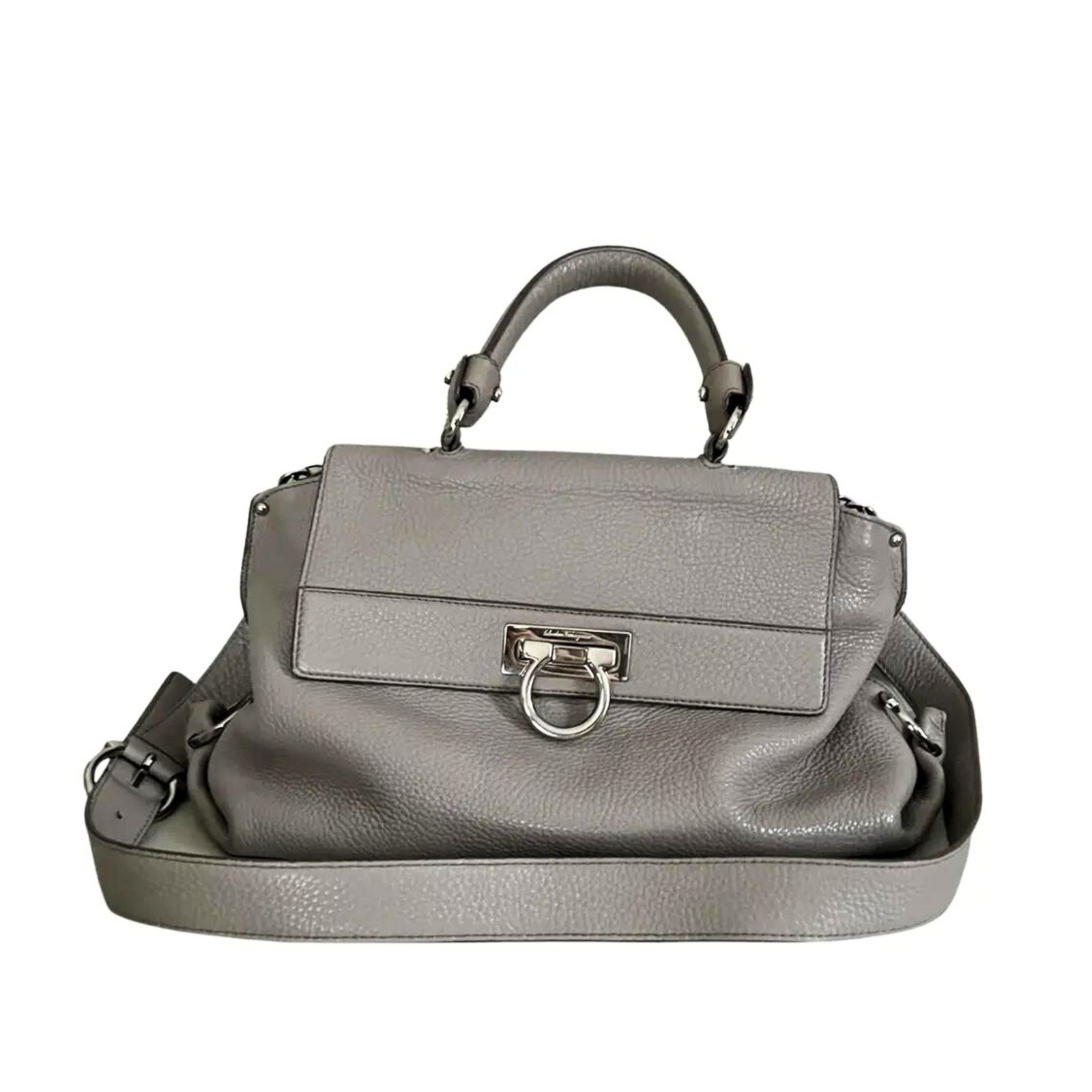 Sofia Leather Handbag - Grey