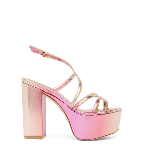 Pink Metallic Platform Pumps - Size 7