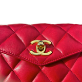 Chanel Quilted Envelope Belt Bag in Red