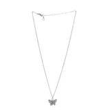 Crystal Butterfly Necklace Silver