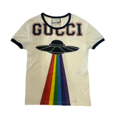 Unisex Washed T-shirt with UFO/Gucci Logo