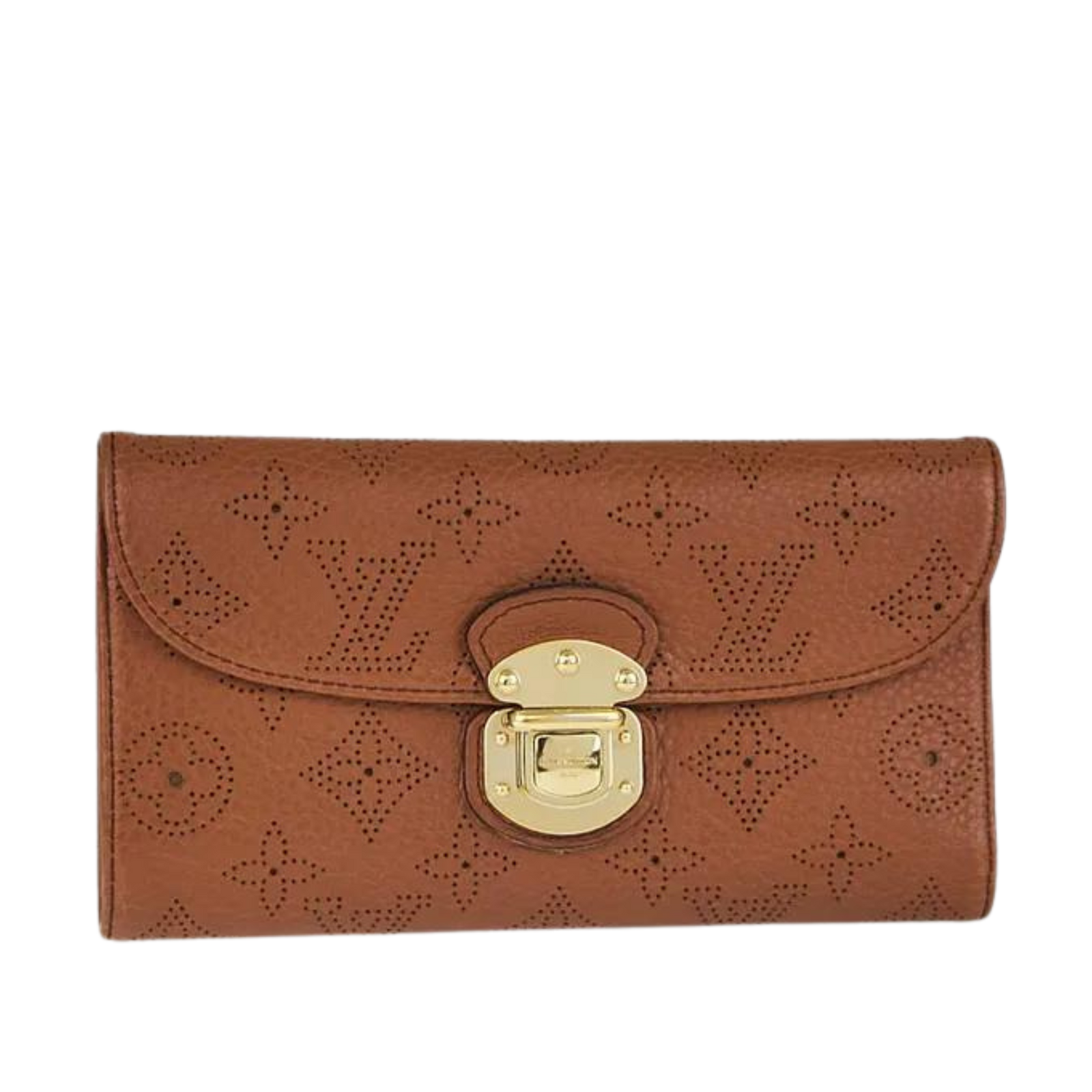 Cognac Monogram Mahina Leather Amelia Wallet