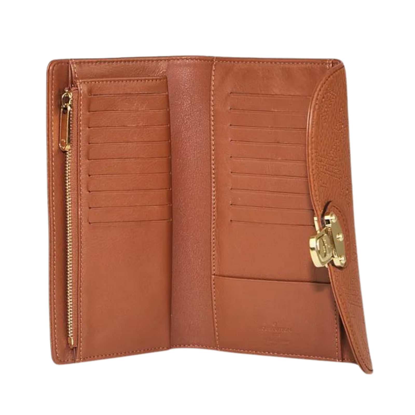 Cognac Monogram Mahina Leather Amelia Wallet