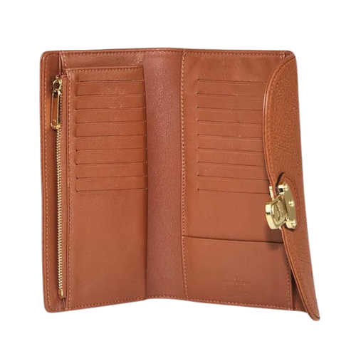 Cognac Monogram Mahina Leather Amelia Wallet