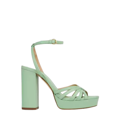 Attie Green Leather Strappy Platform Sandals - 39