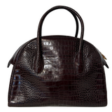 Brown Crocodile Embossed Bag