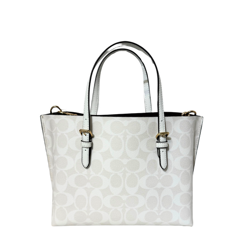 Small White Signature Tote Bag