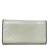 White Quilted Flap Wallet