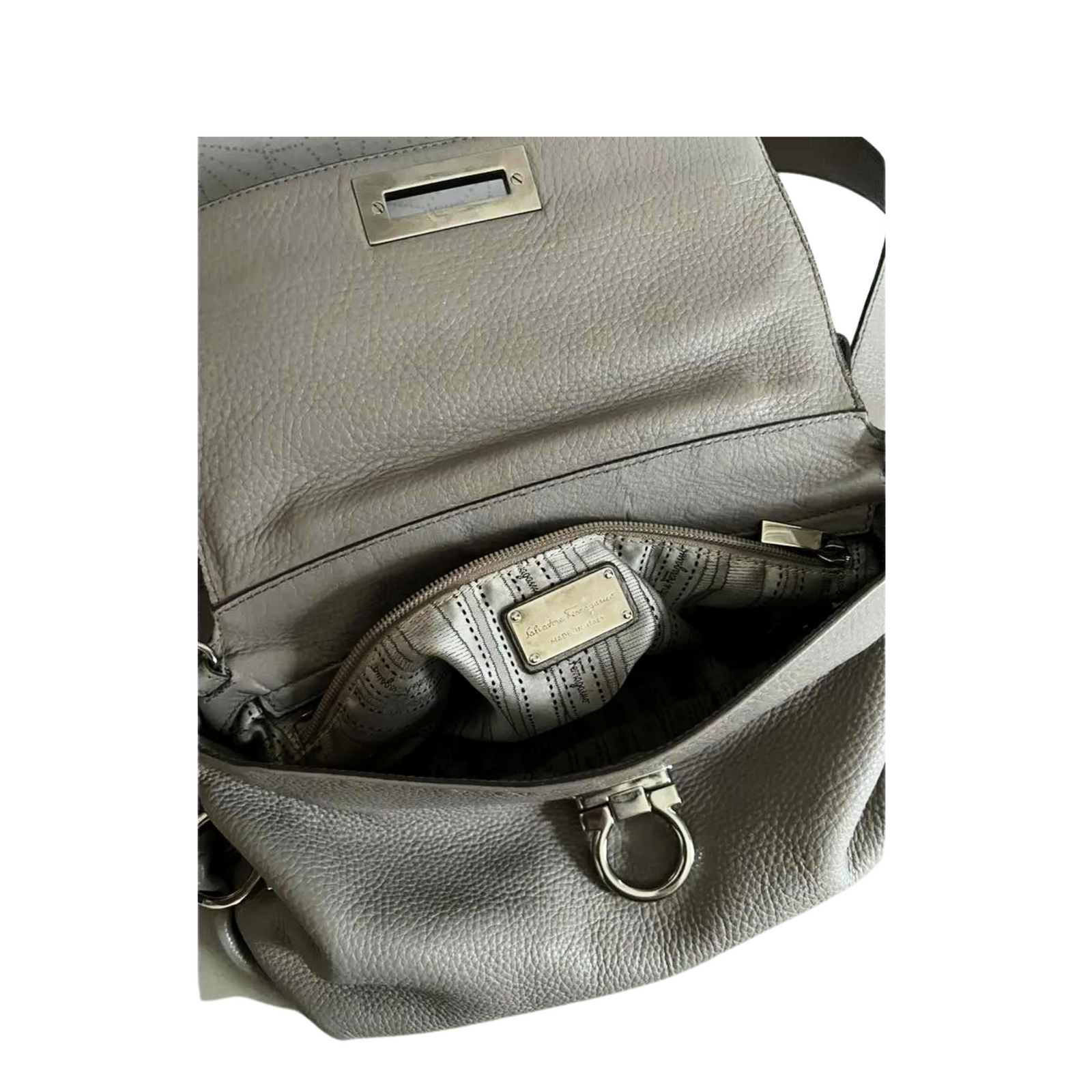 Sofia Leather Handbag - Grey