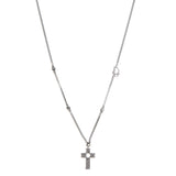 Crystal Cross Necklace Silver