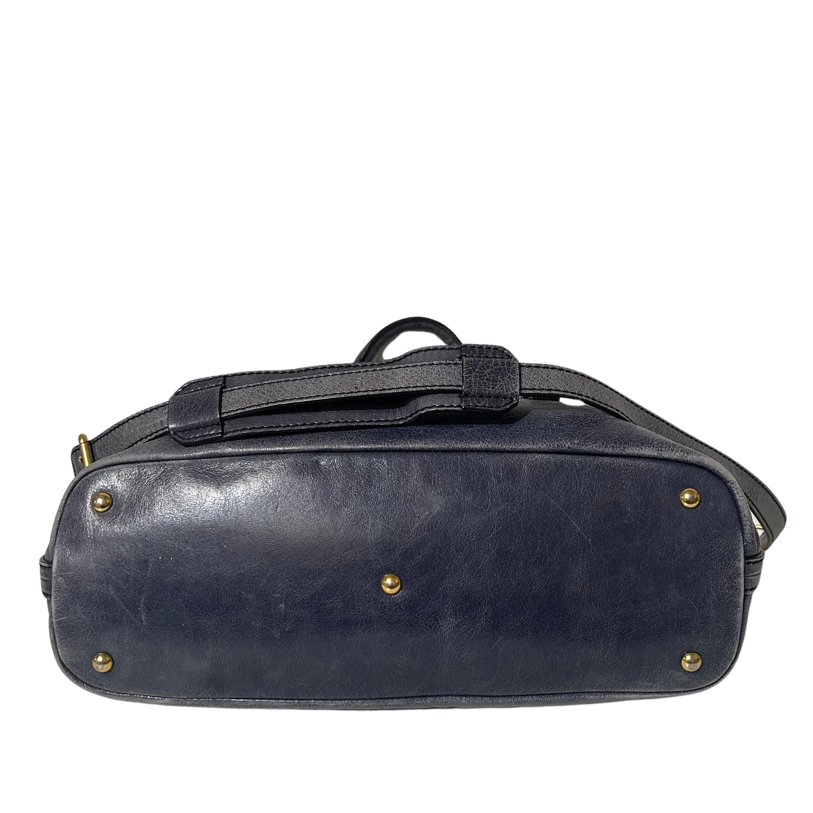 Aged Leather Top Handle Bag