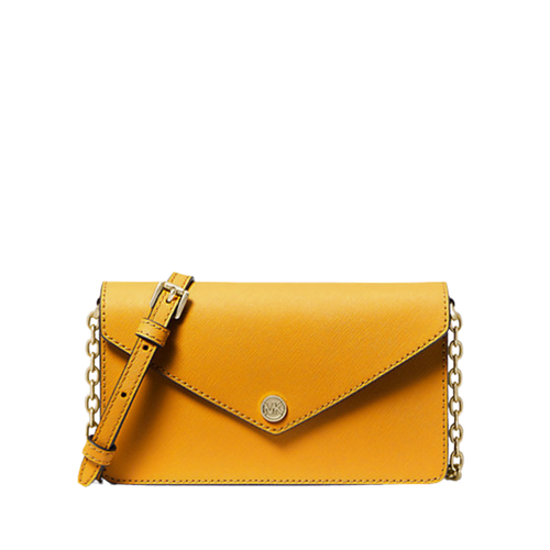 Small Saffiano Leather Envelope Crossbody Bag