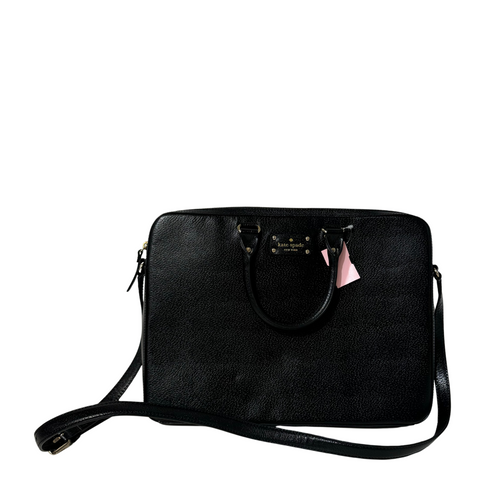 Black Leather Laptop Bag