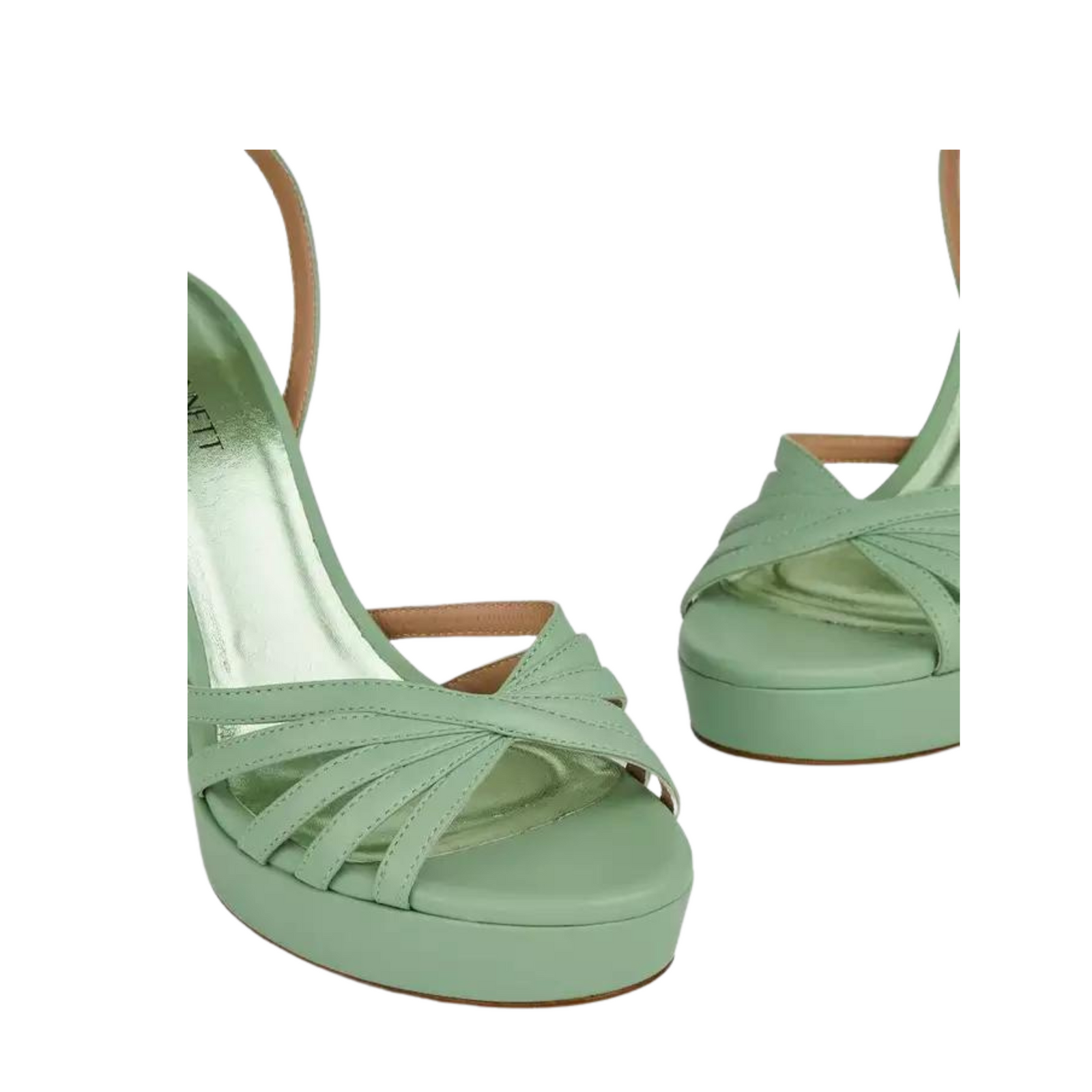 Attie Green Leather Strappy Platform Sandals - 39