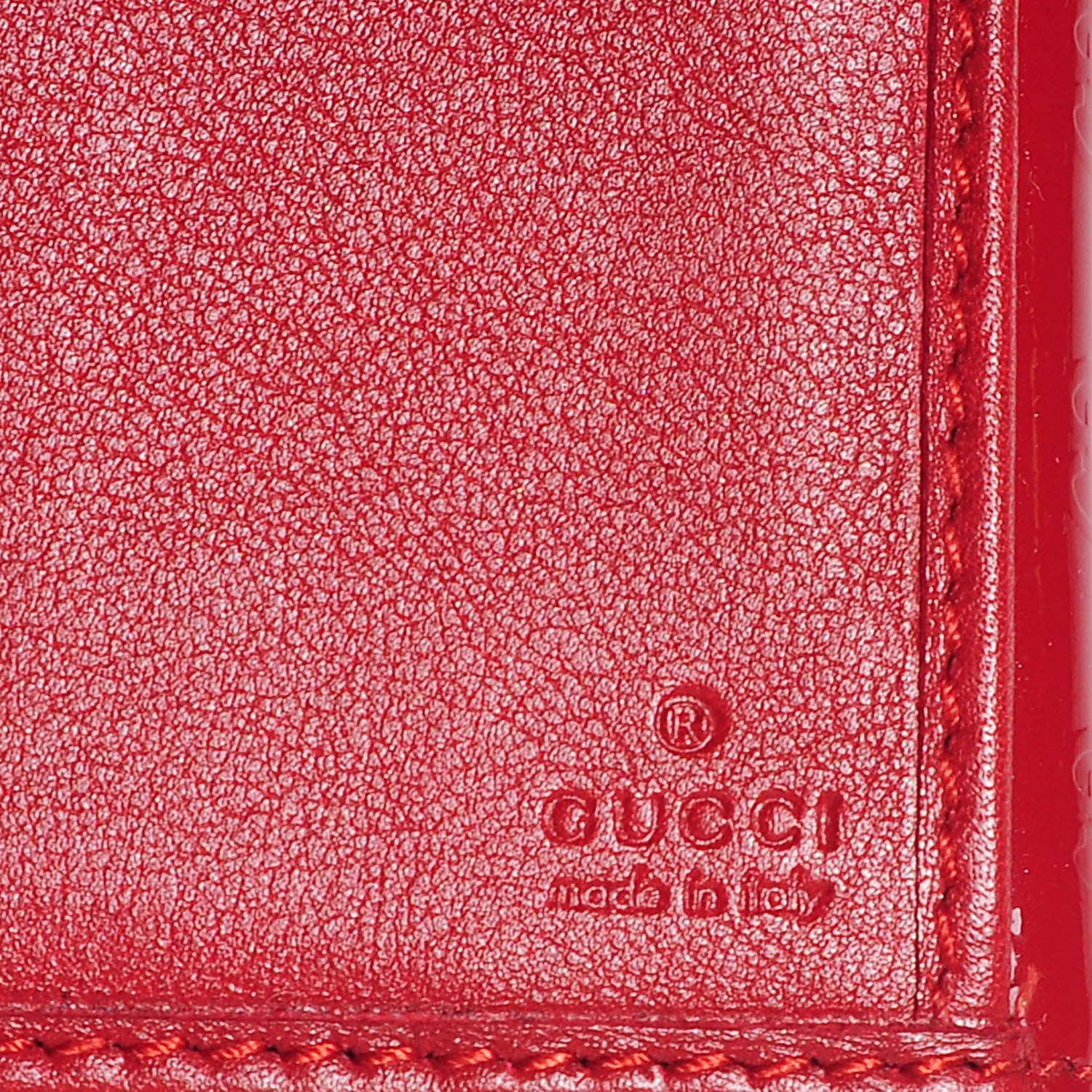 Patent Microguccissima Heart Continental Wallet Red