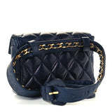 Chanel Quilted Envelope Belt Bag in Navy Blue