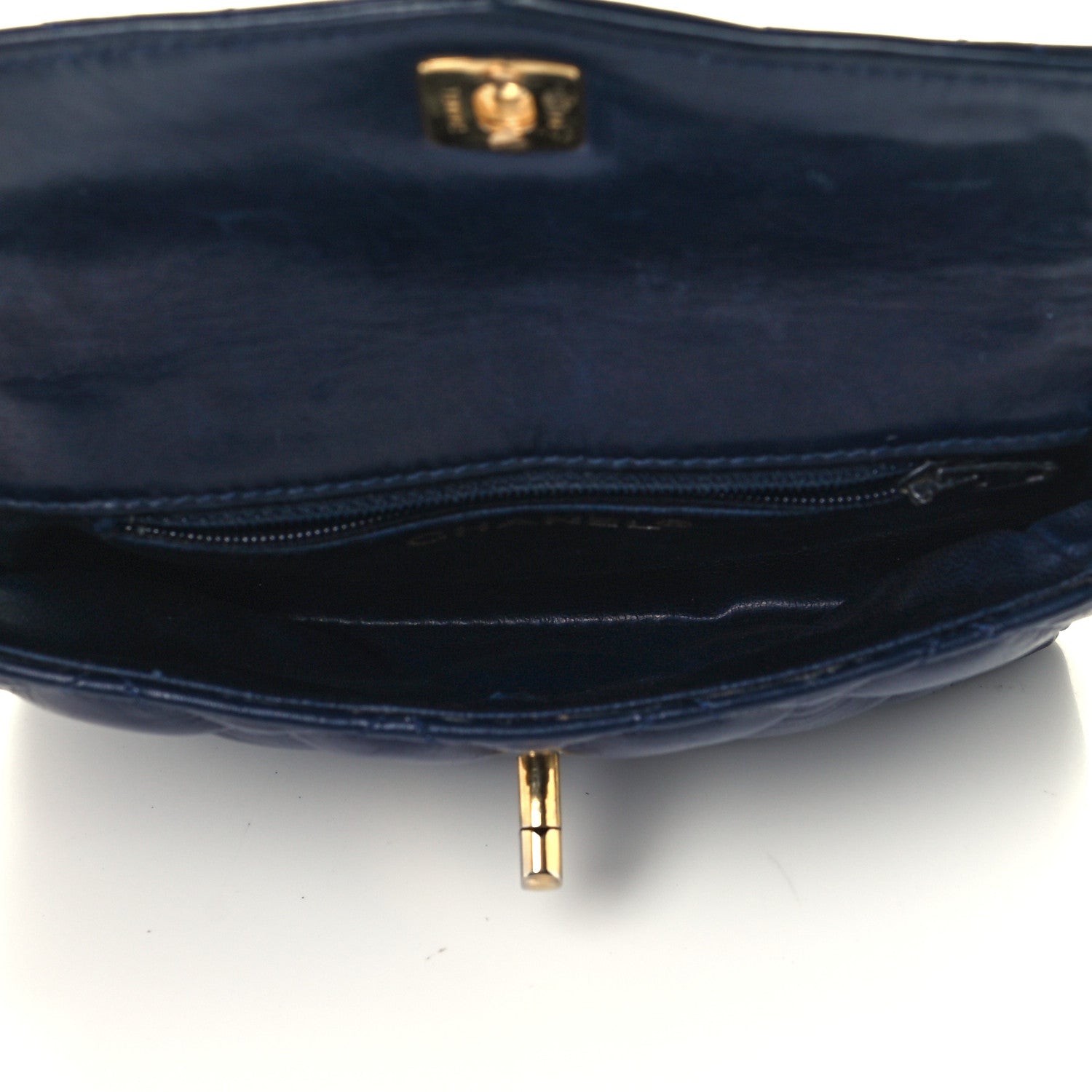 Chanel Quilted Envelope Belt Bag in Navy Blue