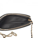 Caviar Quilted CC Filigree Clutch With Chain Black