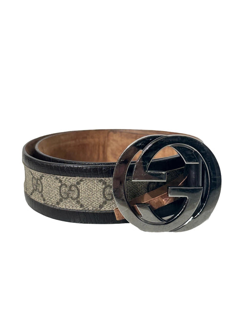 Unisex Monogram Silver GG Plus Belt