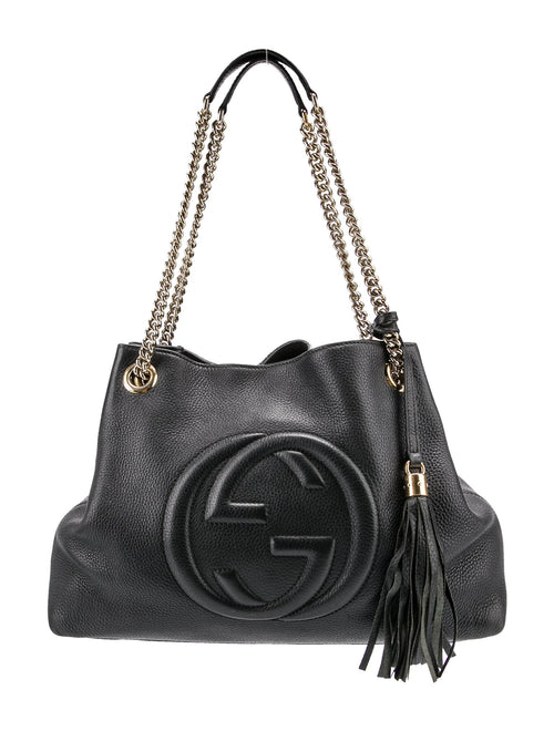 Leather Soho Medium Interlocking G Logo