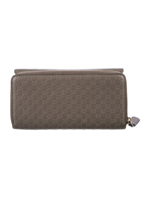 Microguccissima Pattern Leather Continental Wallet