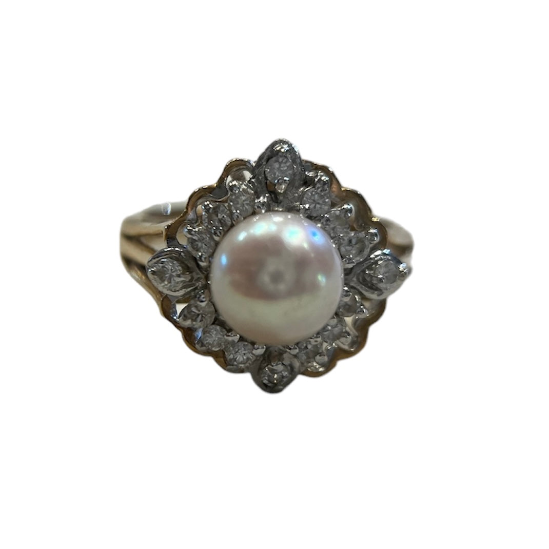 Pearl Diamond Ring