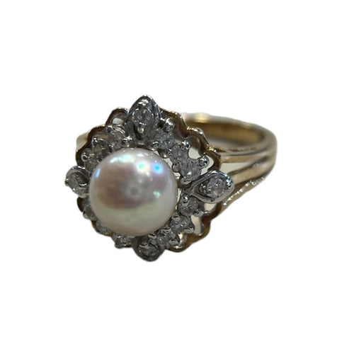 Pearl Diamond Ring