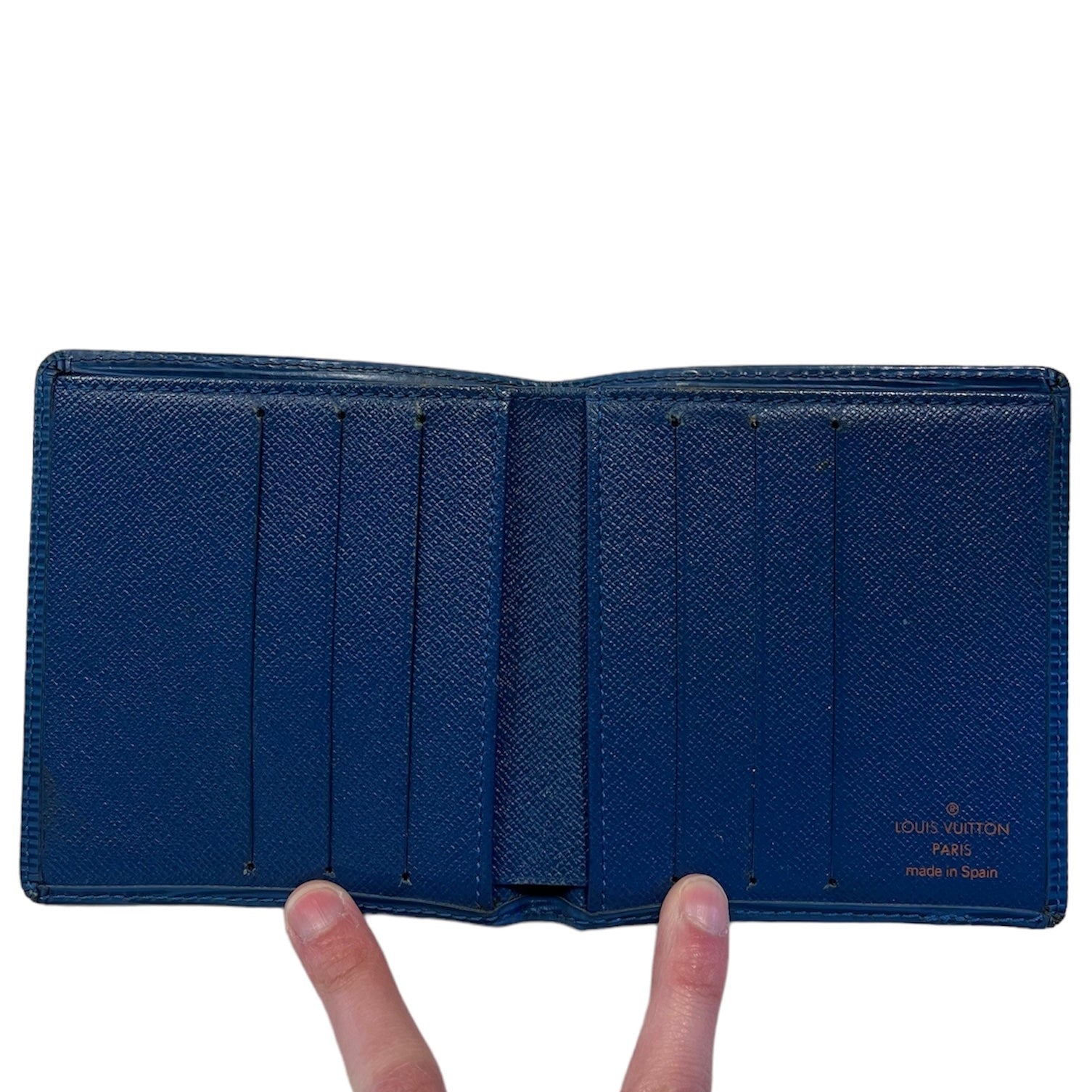 Epi Leather Bi-fold Wallet Blue