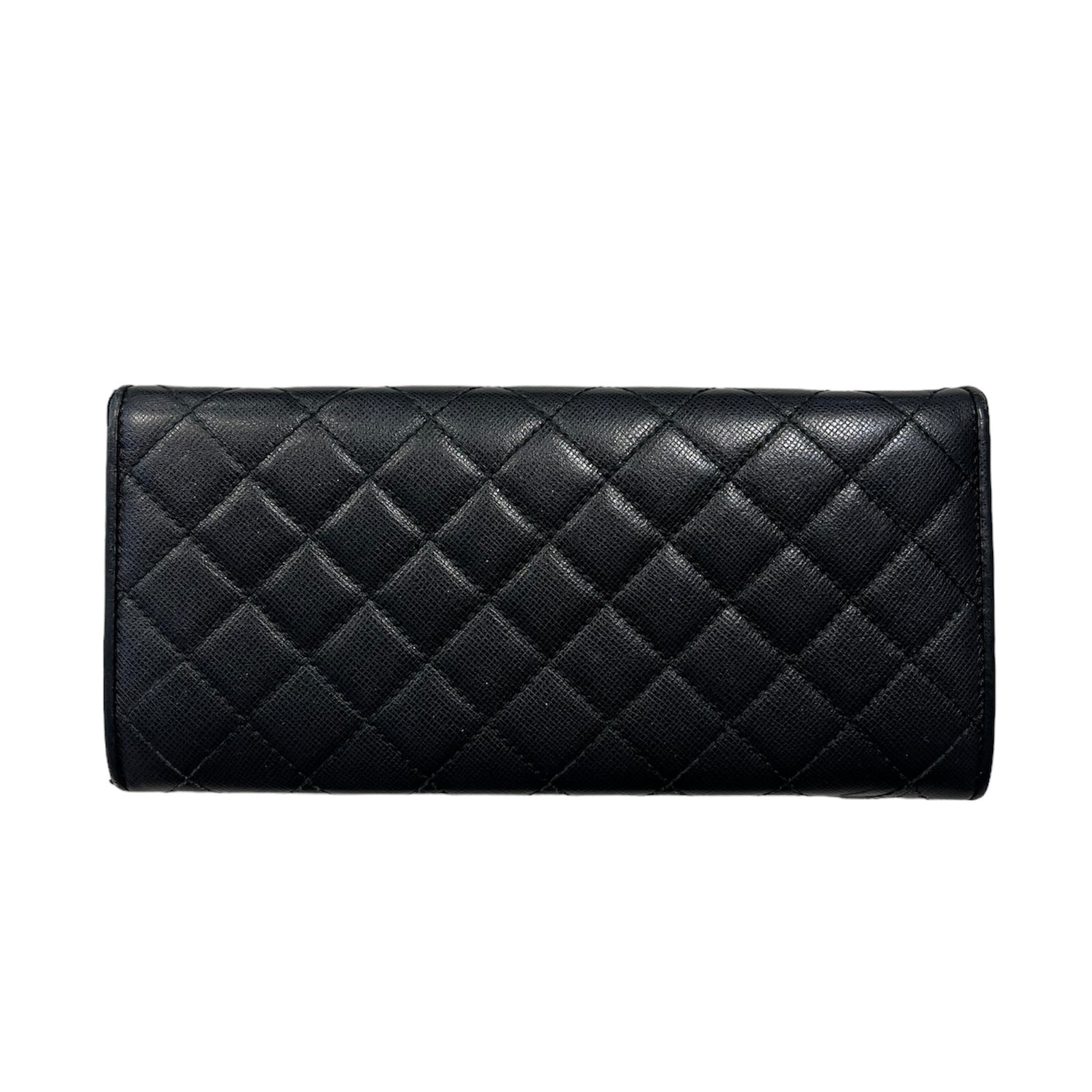 Quilted Flap Wallet Black