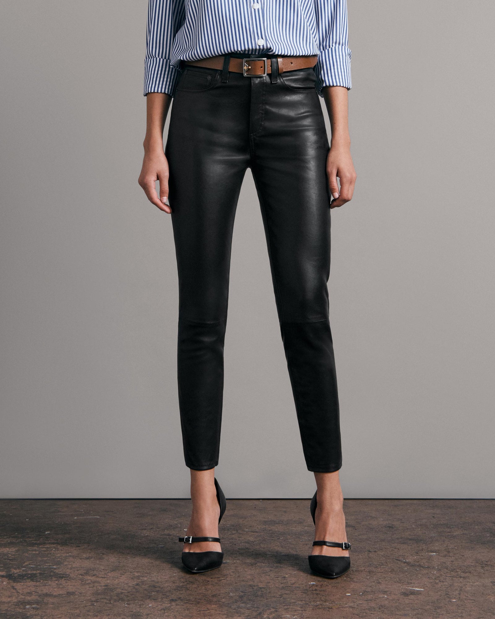 Nina High Rise Skinny Leather Pants Loom Magpie Boutique