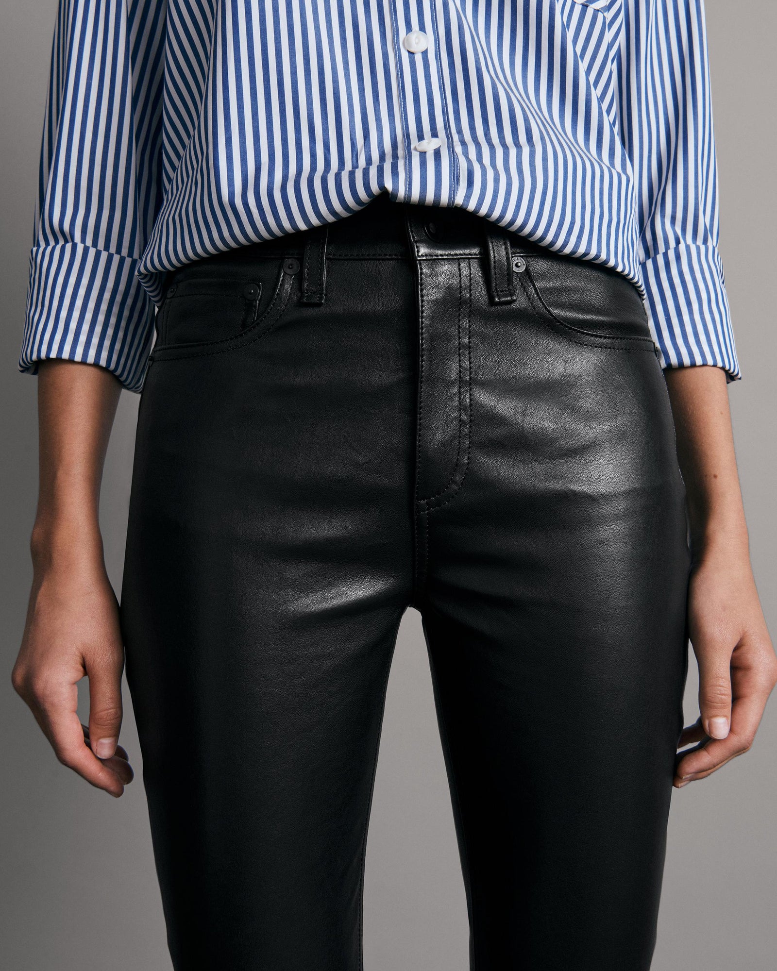 Nina High-Rise Skinny Leather Pants