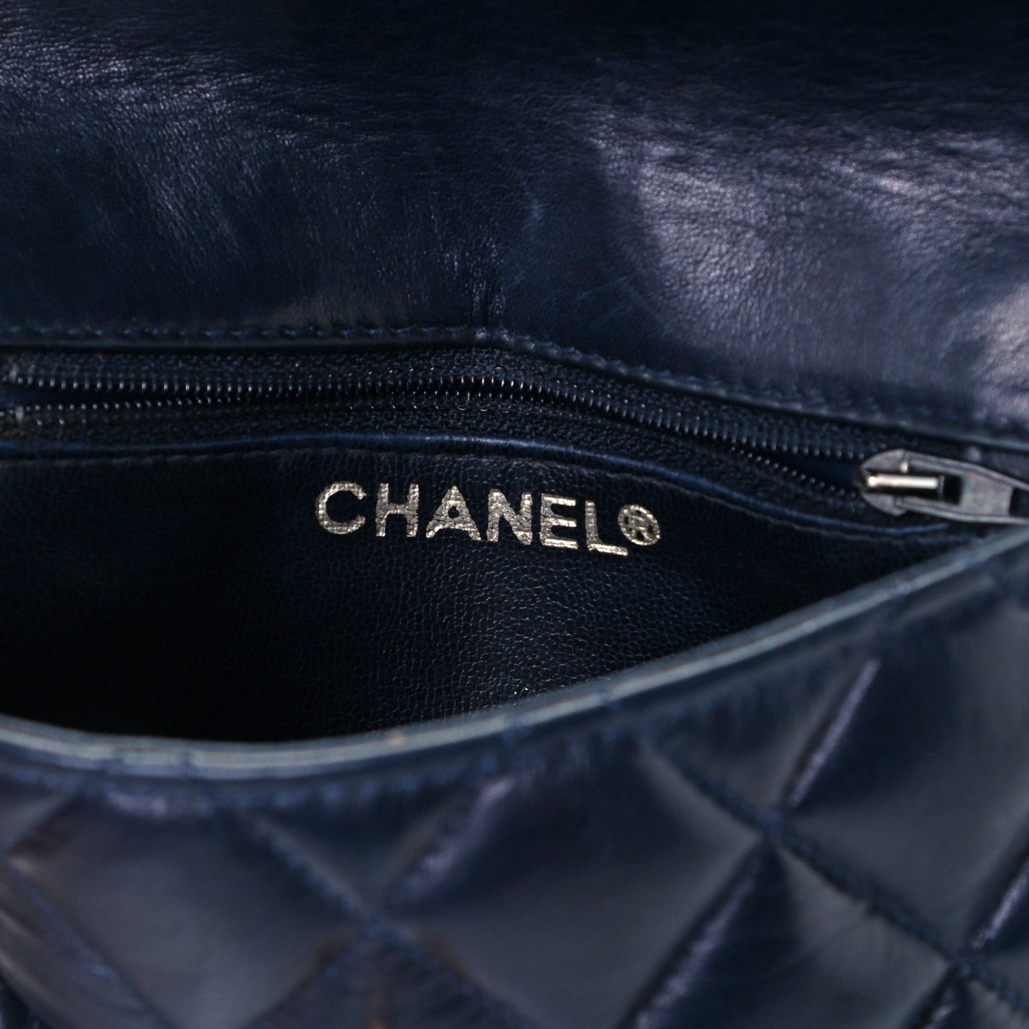 Chanel Quilted Envelope Belt Bag in Navy Blue