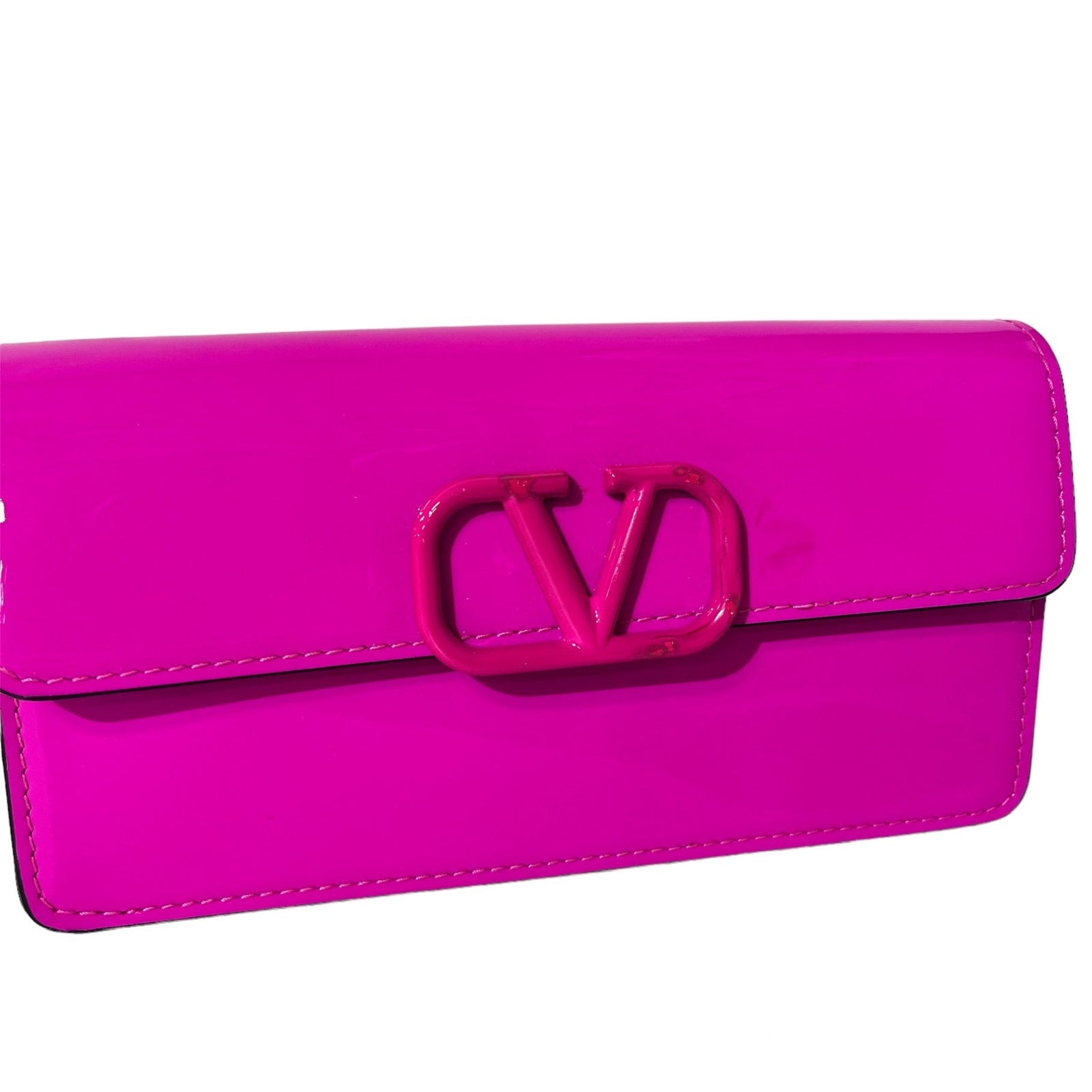 VLogo Patent Leather Crossbody Bag