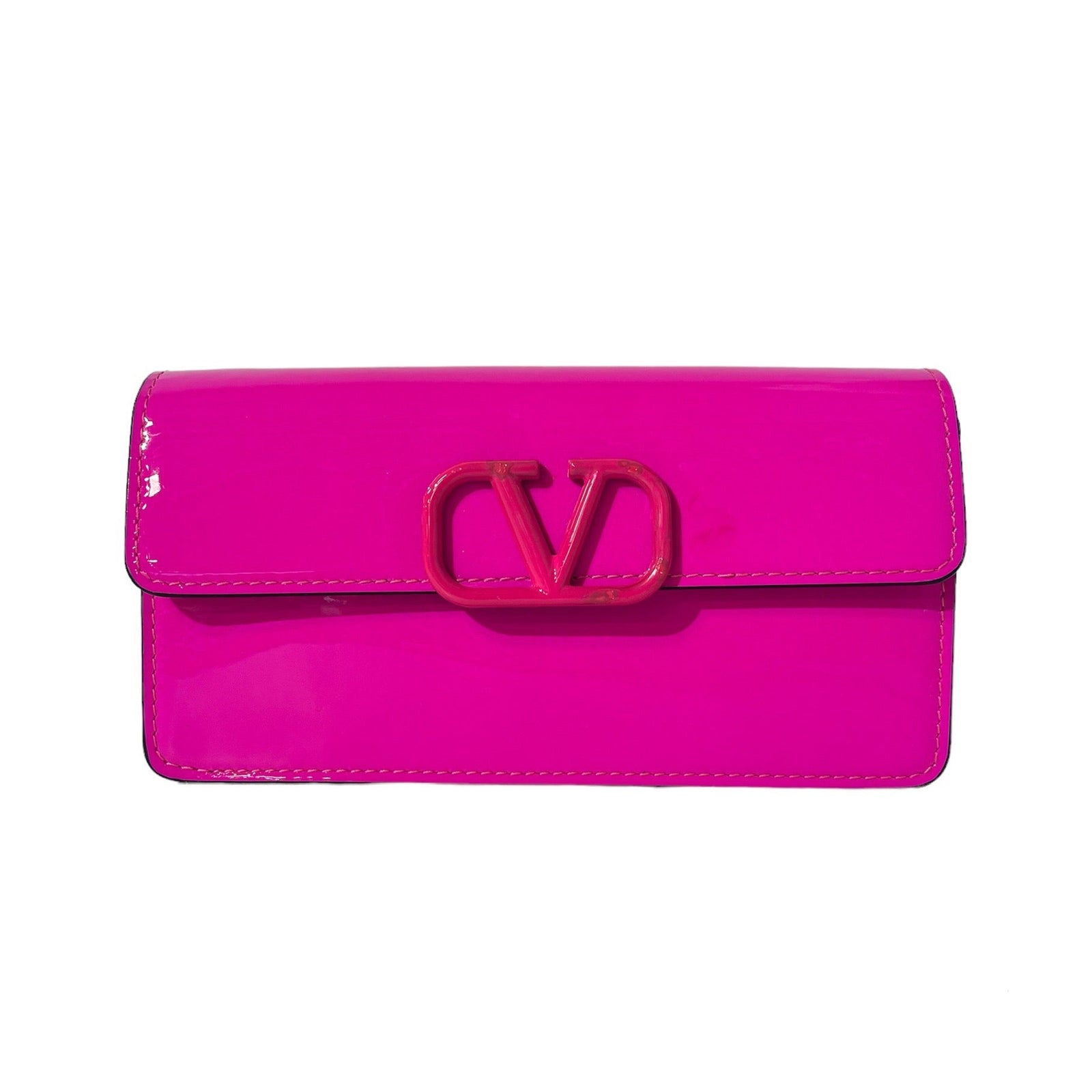 VLogo Patent Leather Crossbody Bag