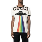 Unisex Washed T-shirt with UFO/Gucci Logo