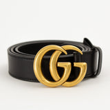 Leather Belt with Double G Buckle