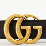 Leather Belt with Double G Buckle