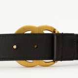 Leather Belt with Double G Buckle