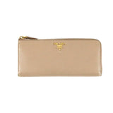 Nude Saffiano Long Zipper Wallet