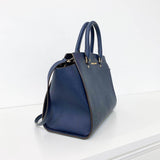 Navy Saffiano Leather Satchel