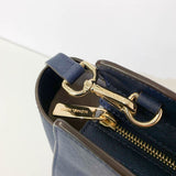 Navy Saffiano Leather Satchel