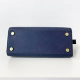 Navy Saffiano Leather Satchel