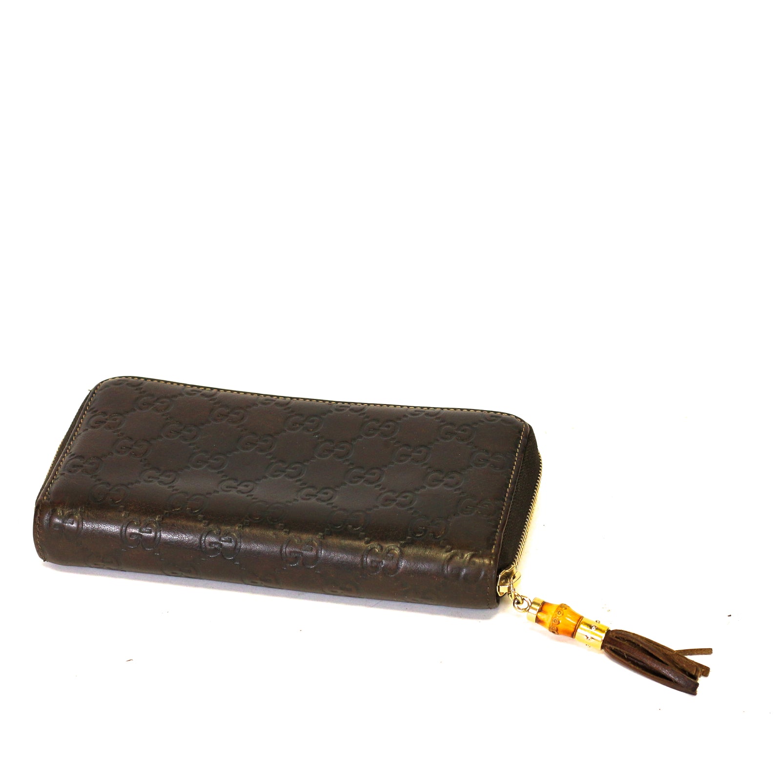 Guccissima Bamboo Tassel Zip Around Wallet