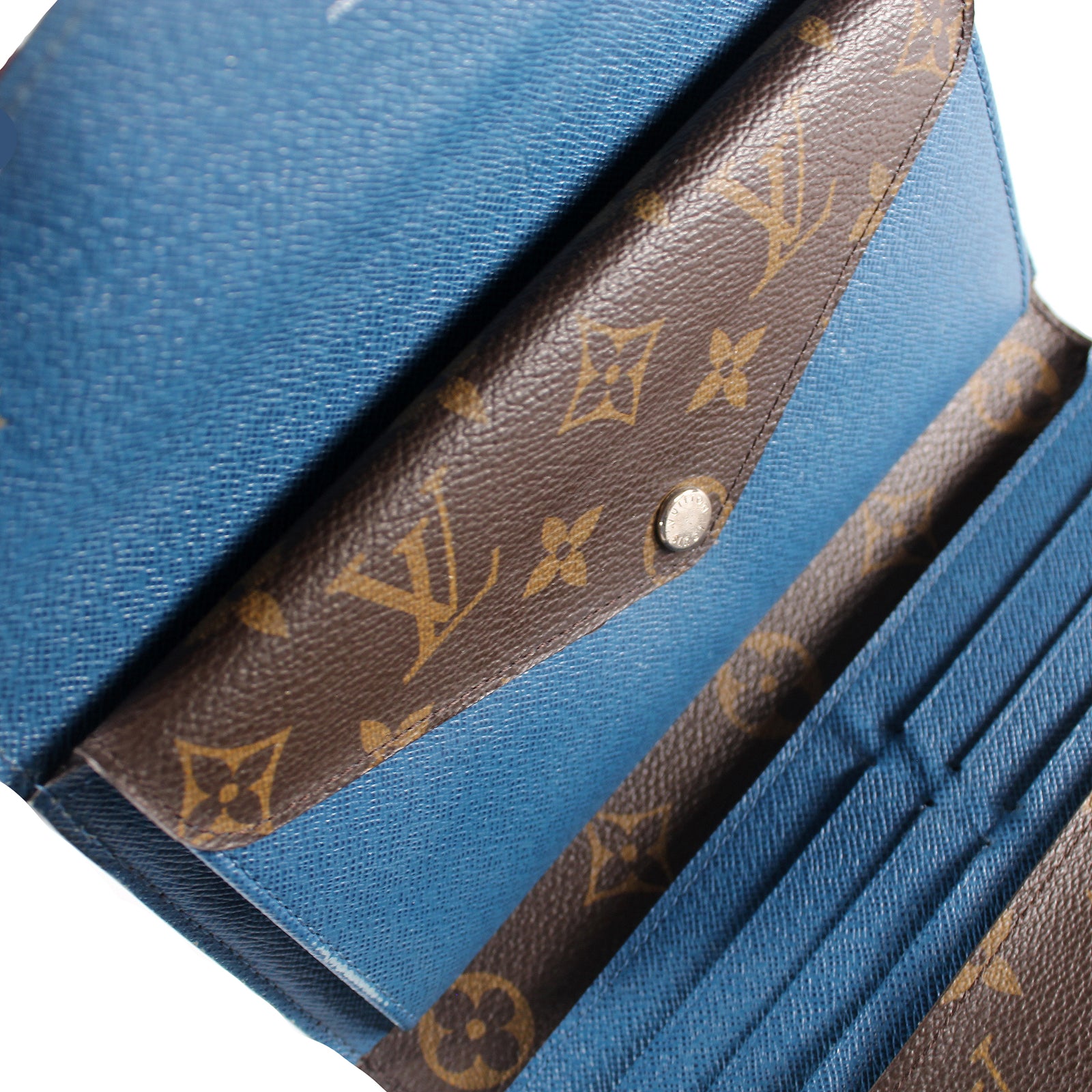 Louis Vuitton Blue Epi Leather and Monogram Canvas Marie-Lou Long Wallet  Louis Vuitton