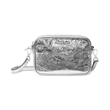 Silver Crinkled Leather Mini Crossbody – Loom & Magpie Boutique