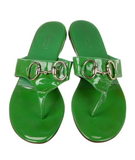 Horsebit Green Patent Leather Sandals