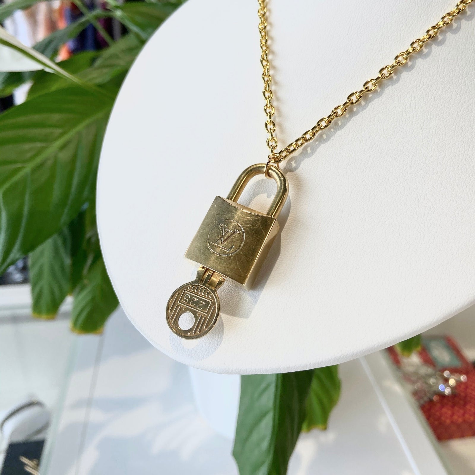 Louis Vuitton Padlock Necklace with double chain  Boutique SecondLife